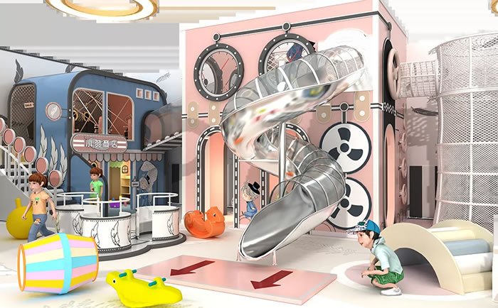 室內不銹鋼滑梯設備 室內不銹鋼滑梯設備